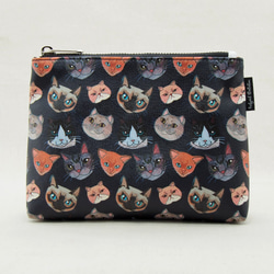 貓圖案PU化妝包/收納包 Cat Pattern PU Cosmetic Bag 第2張的照片