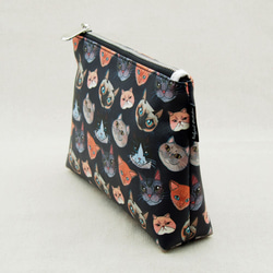 貓圖案PU化妝包/收納包 Cat Pattern PU Cosmetic Bag 第3張的照片