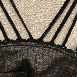 裂き織り　三つ編みトートバッグ（青系・フラットタイプ） 6枚目の画像