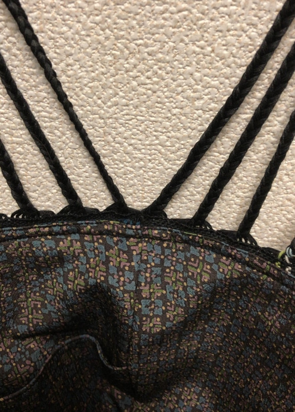 裂き織り　三つ編みトートバッグ（青系・フラットタイプ） 6枚目の画像