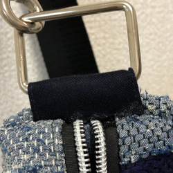 裂き織り　Blueストライプ　２WAYバッグ （訳ありＳＡＬＥ） 6枚目の画像