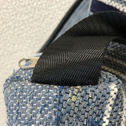 裂き織り　Blueストライプ　２WAYバッグ （訳ありＳＡＬＥ） 7枚目の画像