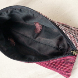 裂き織り　ペンケース（ピンク×黒系）小物入れ 3枚目の画像