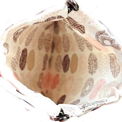 北欧柄 ピンク フック付きバネ口金  メガネケースハンドル付き 5枚目の画像
