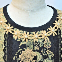【一点物】Ａラインジャガード織りモチーフワンピース 4枚目の画像