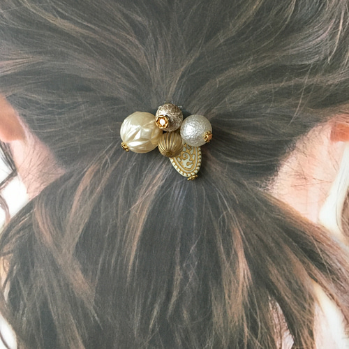 アンティークビーズのポニーフック その他ヘアアクセサリー ソフリン  