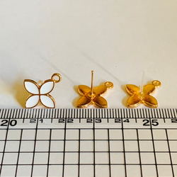 No.74　 お花モチーフのピアス金具　ピンクゴールド　１ペア　金属ポストor樹脂ポスト選択可能 6枚目の画像
