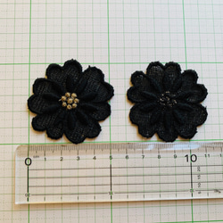 N o.284 レース刺繍モチーフ　花　黒　5枚セット 6枚目の画像