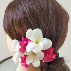 プルメリア 夏の髪飾り PINK 2枚目の画像