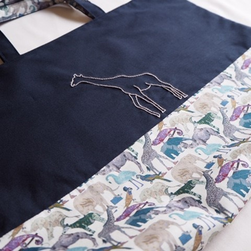 Atelier Chloe レッスンバッグ セミオーダー 受注制作】キリン刺しゅう