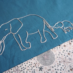 【受注制作】象の親子　レッスンバッグ　リバティ　アデラジャ 3枚目の画像