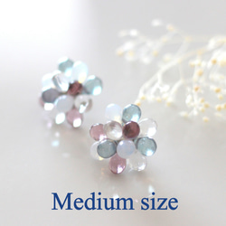 drops earrings (cloudy)【Medium size】 1枚目の画像