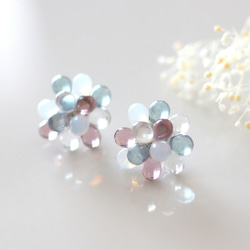 drops earrings (cloudy)【Medium size】 2枚目の画像