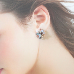 drops earrings (cloudy)【Medium size】 3枚目の画像