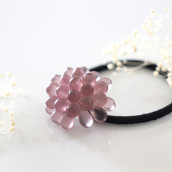 メグえもん様 ハーフ シュシュ☆ビーズ ヘアゴム☆ハンドメイド 紫 ももち☆様 ハーフ シュシュ☆ビーズ ヘアゴム☆ハンドメイド