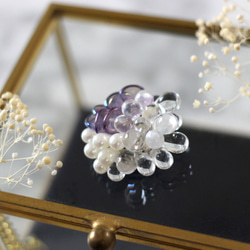 Pearl mix Brooch (violet×clear) 3枚目の画像