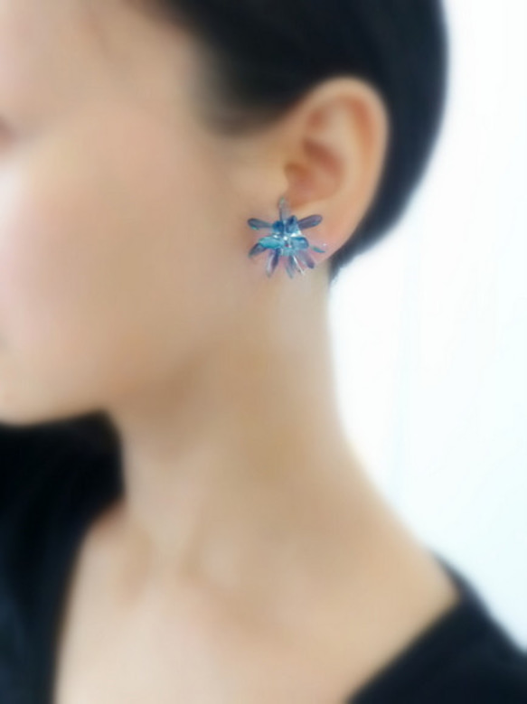 flower earrings〈night sky〉 2枚目の画像
