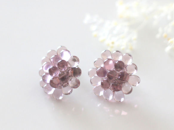 drops earrings (lilac) 1枚目の画像