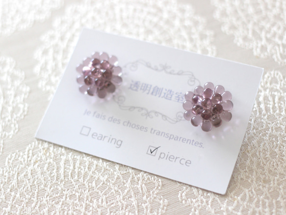 drops earrings (lilac) 2枚目の画像