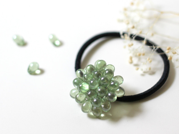 drops hairtie (light-green） 1枚目の画像