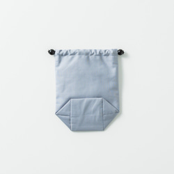 【巾着】歯ブラシ入れ 歯磨きセット用 コップ入れ 男の子 女の子 シンプル かっこいい （ブルーグレー） HA_GY 2枚目の画像