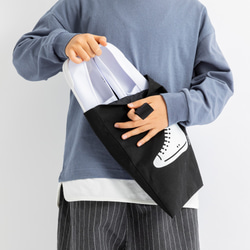 【名入れ可】帆布シューズバッグ（サーモン/M）靴袋 上履き入れ シューズケース シンプル 男の子 SBDM_OR 6枚目の画像