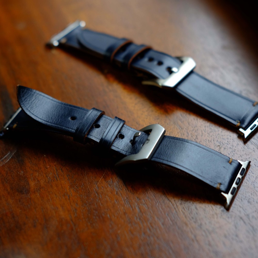 ブライドルレザー　アップルウォッチ専用レザーストラップ　【38㎜/40㎜】【42㎜/44㎜】　ネイビー