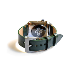 ブライドルレザー　アップルウォッチ専用レザーストラップ　【38㎜/40㎜】【42㎜/44㎜】　ブリティッシュグリーン 3枚目の画像