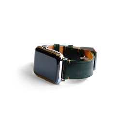 ブライドルレザー　アップルウォッチ専用レザーストラップ　【38㎜/40㎜】【42㎜/44㎜】　ブリティッシュグリーン 4枚目の画像