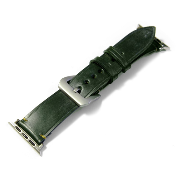 ブライドルレザー　アップルウォッチ専用レザーストラップ　【38㎜/40㎜】【42㎜/44㎜】　ブリティッシュグリーン 5枚目の画像