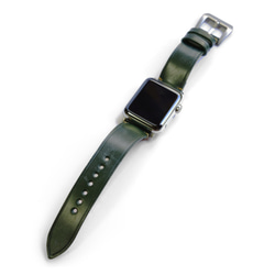 ブライドルレザー　アップルウォッチ専用レザーストラップ　【38㎜/40㎜】【42㎜/44㎜】　ブリティッシュグリーン 6枚目の画像