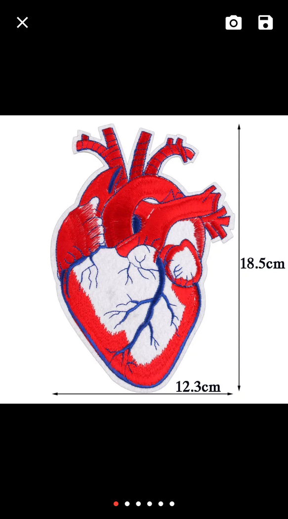 大きい心臓ワッペン バイカー 医療 パッチ 1枚目の画像