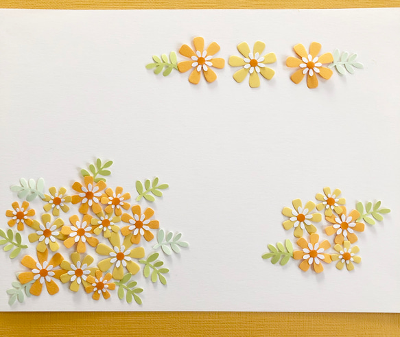 クラフトパンチの黄色いお花〜ペーパーフラワー　アルバムデコレーション　色紙　カッティングダイ 3枚目の画像