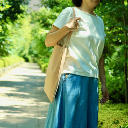 床革のシンプルトートBAG 5枚目の画像