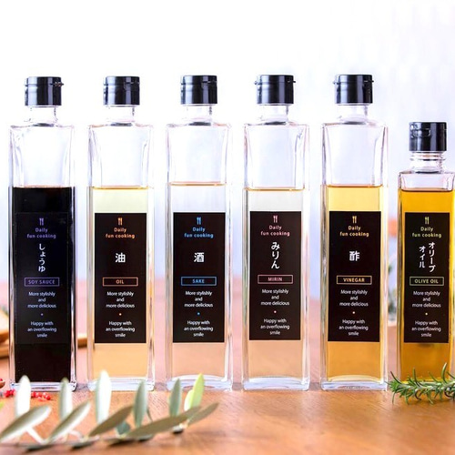 スクエア型＊オリーブオイル スタイリッシュ 液体 調味料入れ ボトル