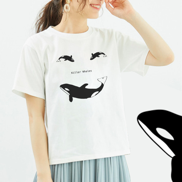 Tシャツ I love killer whale0134 6枚目の画像