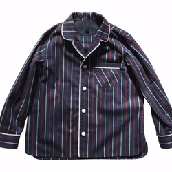 コットンツイルのストライプ柄パジャマシャツ（子供服）- B.B.C 1枚目の画像