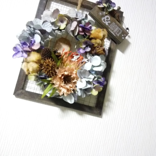 感謝品布リース*紫陽花パレット*