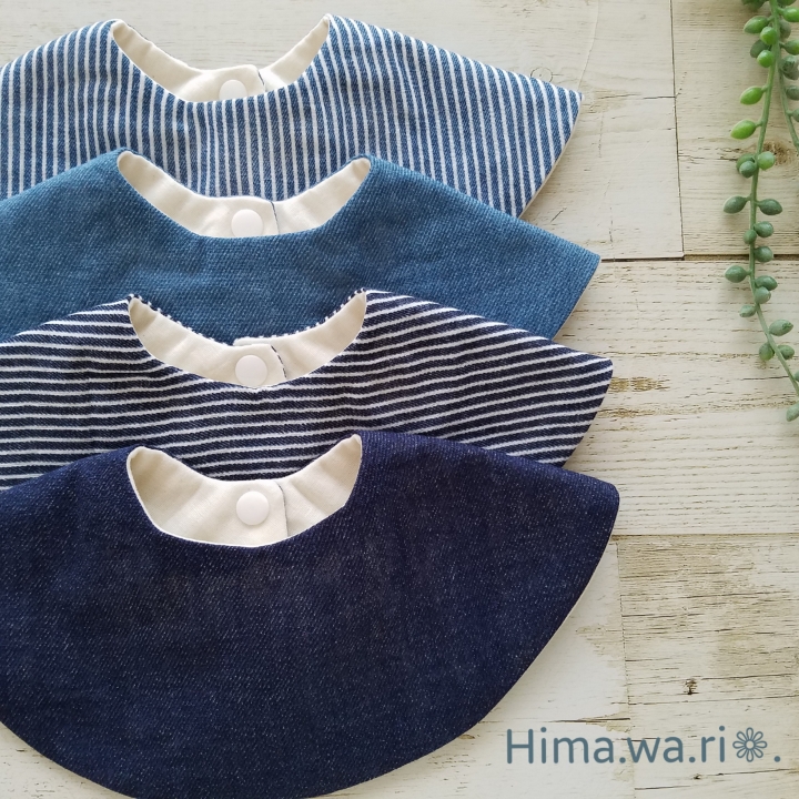 まあるいスタイ❁﻿デニム地風 スタイ・よだれかけ Hima.wa.ri❁﻿. 通販 