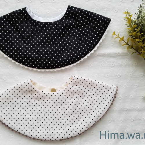 まあるいスタイ❁﻿ドット＋コットンレース スタイ・よだれかけ Hima.wa 