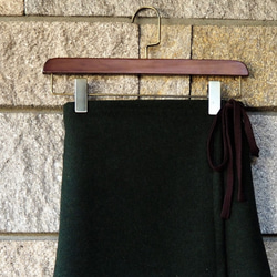 暖か便利グッズ　　ダークグリン　　フラノウールフリーサイズ　巻きスカート 8枚目の画像