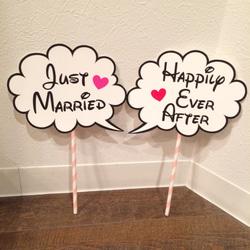 Weddingフォトプロップス（JustMarried/HappilyEverAfter） 1枚目の画像