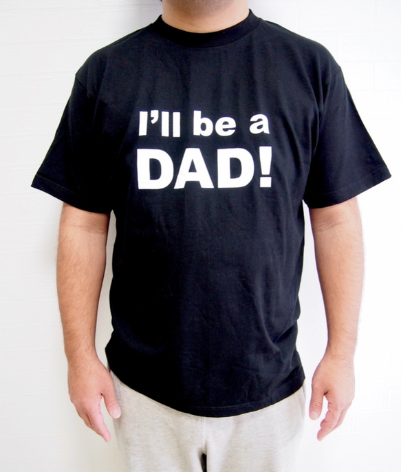 新色‼︎  パパ用☆マタニティフォト用Tシャツ(I'll be DAD!) ブラック 2枚目の画像