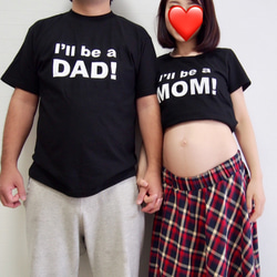 新色‼︎  パパ用☆マタニティフォト用Tシャツ(I'll be DAD!) ブラック 3枚目の画像