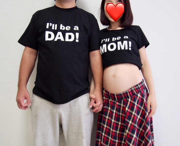 新色‼︎  パパ用☆マタニティフォト用Tシャツ(I'll be DAD!) ブラック 3枚目の画像