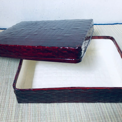 野原竹細工 つづらの衣装入れ小 一閑張り 朱 その他家具 野原竹細工