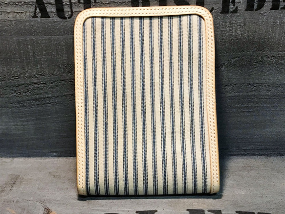 レザーウォレット サドルレザー アンティーク生地 革財布 1900's ミニ財布 レザークラフト 革小物 手縫い 限定品 3枚目の画像