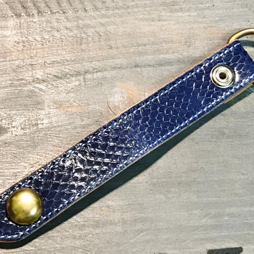 キーループ コブラ革 サドルレザー ヘビ革 ベルトキーループ