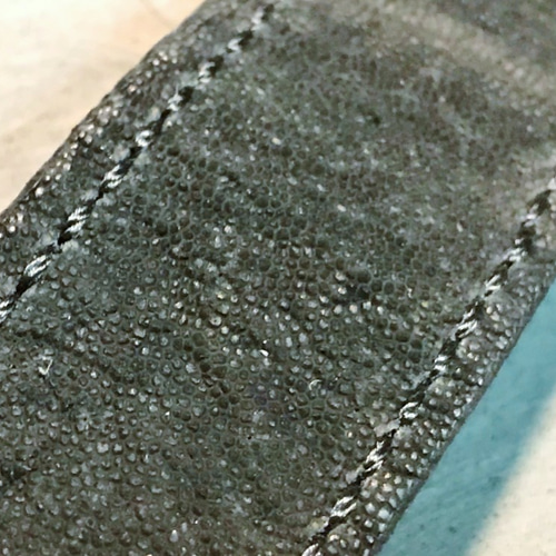 キーループ ゾウ革 サドルレザー 象革 ベルトキーループ 手縫い