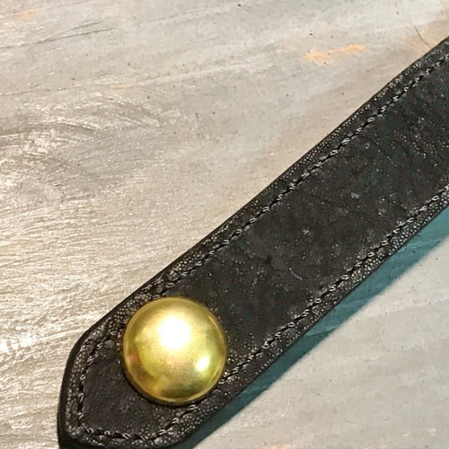 キーループ ゾウ革 サドルレザー 象革 ベルトキーループ 手縫い